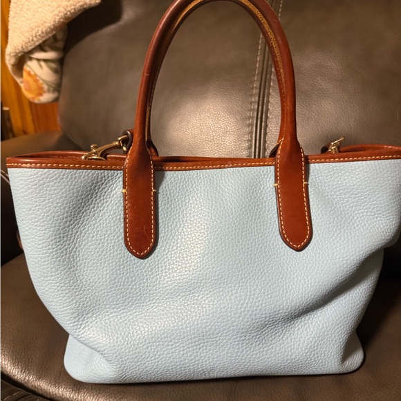 Dooney & Bourke Caribbean Blue and Brown Leather satchel - Picture 2 of 5